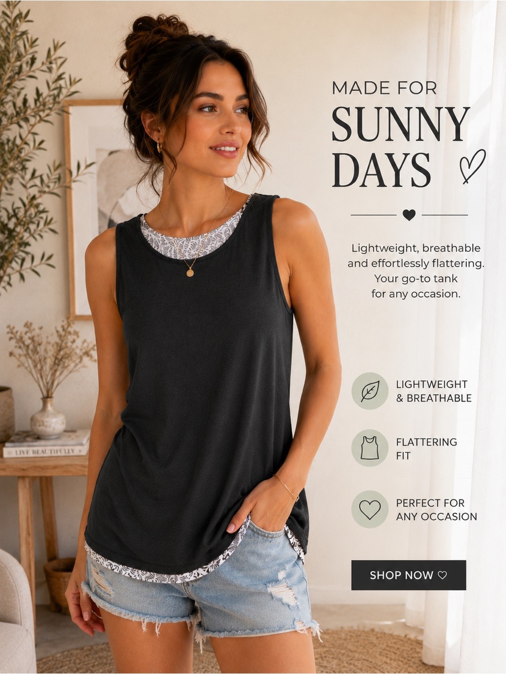 Tommy Bahama sleeveless double-breasted sports top, black and white - Size XS